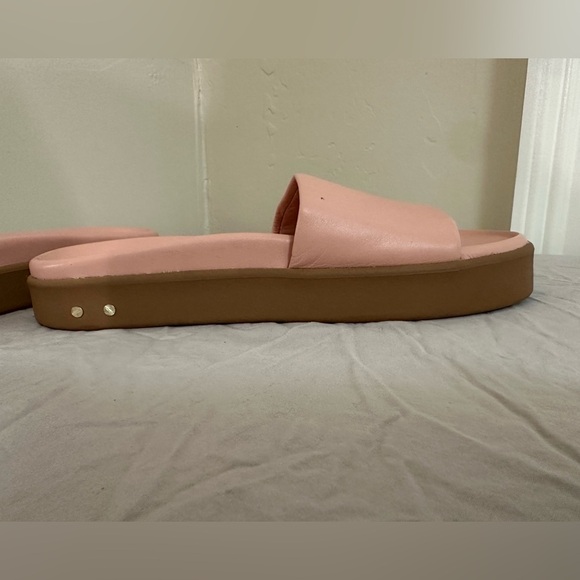 Beek Leather Platform Slides Pink Sandals Size 7 - Picture 2 of 6
